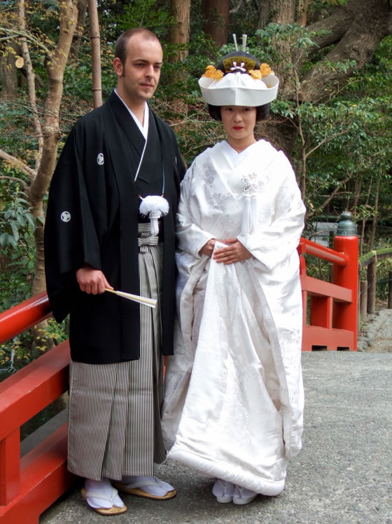 My wife and I had a very traditional Japanese wedding ceremony at the shrine Tsurugaoka Hachiman-gū in Kamakura, Japan