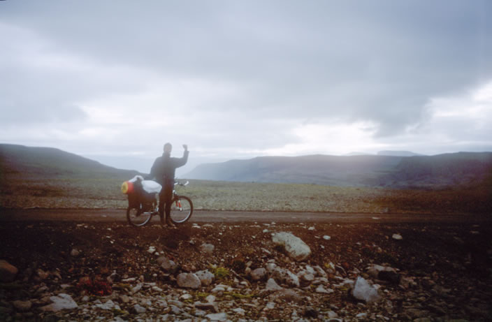 Me reaching the 2.000 kilometre mark at a mountain pass in the north west fjords of Iceland (Vestfirðir)