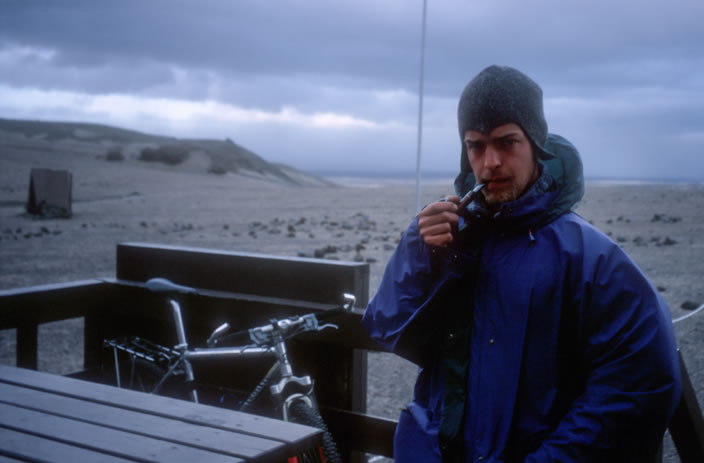 Awaiting a sand storm at the volcano Askja