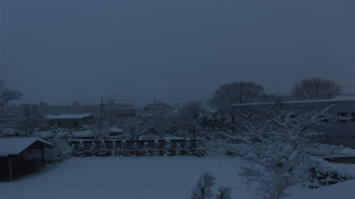 The view out of the window of our room the evening when we were forced to stop at the guesthouse