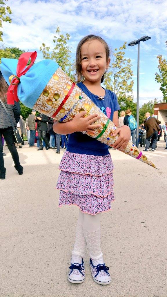 Umi at her first day in school